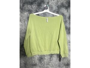 Medium Wild fable Light Green Long Sleeve Off-Shoulder Sweatshirt
